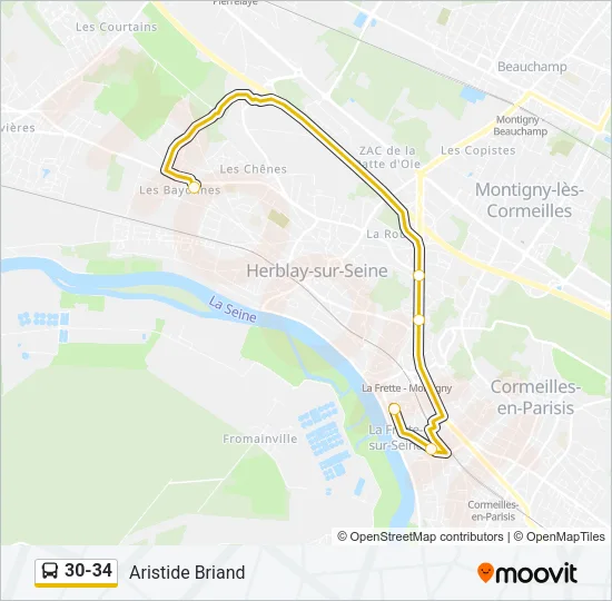 30-34 Bus Line Map