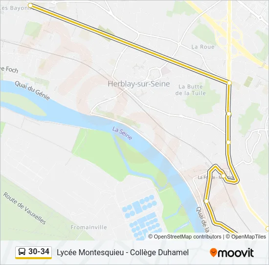 30-34 Bus Line Map