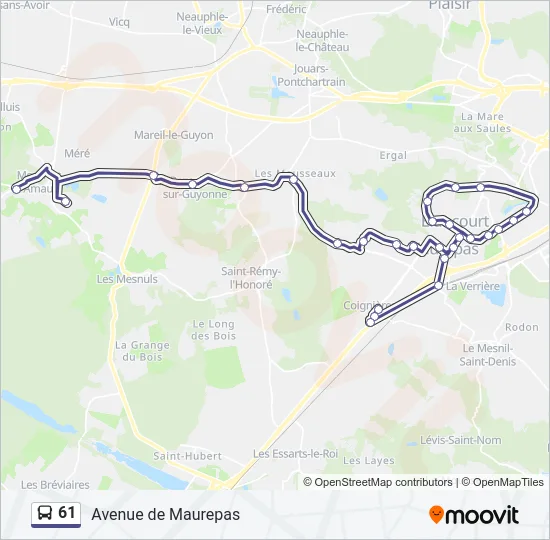 61 Bus Line Map