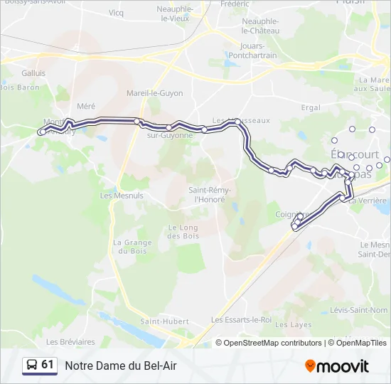 61 Bus Line Map