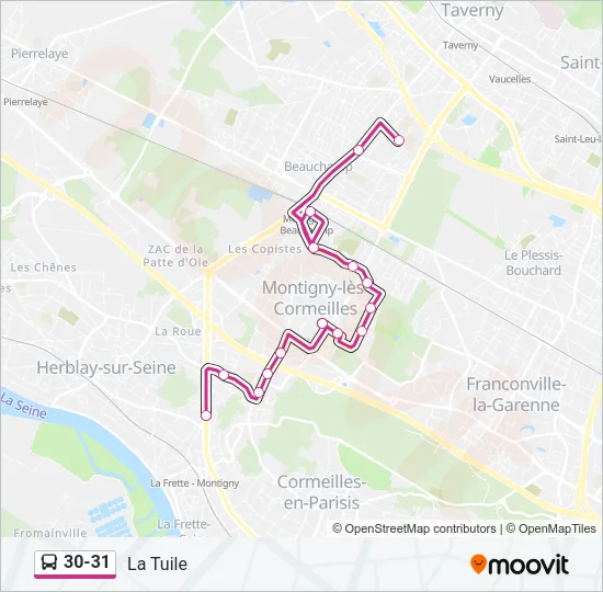 30-31 Bus Line Map