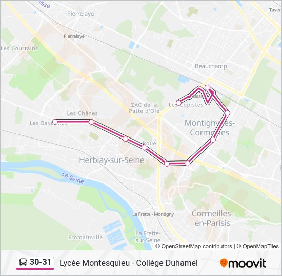 3031 Itinéraire: Horaires, Arrêts & Plan - Lycée Montesquieu - Collège ...