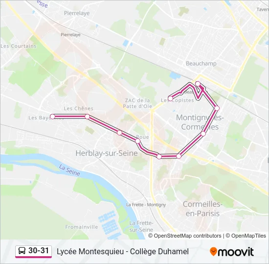 30-31 Bus Line Map