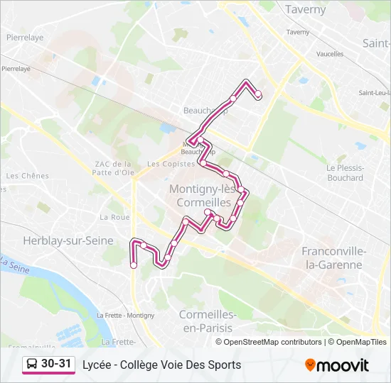 30-31 Bus Line Map