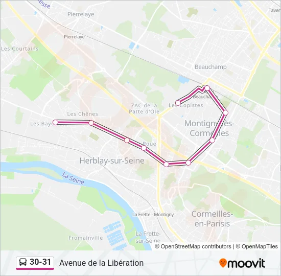 30-31 Bus Line Map