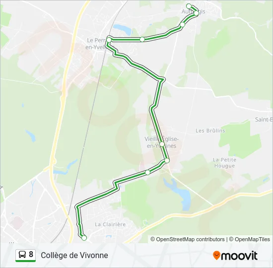 8 Bus Line Map