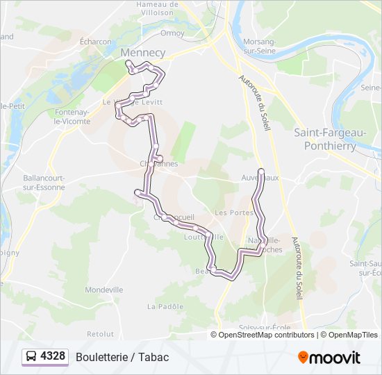 Plan de la ligne 4328 de bus