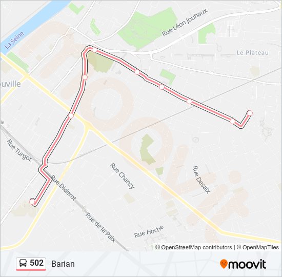 502 bus Line Map