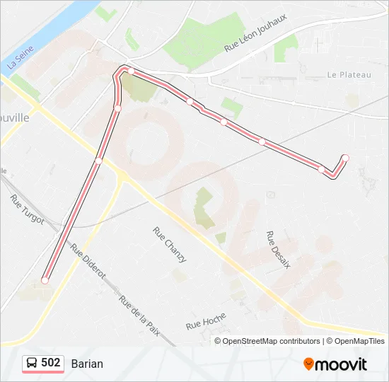 502 Bus Line Map