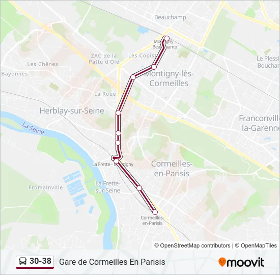 30-38 Bus Line Map