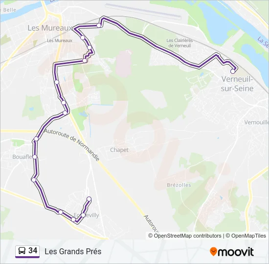 34 Bus Line Map
