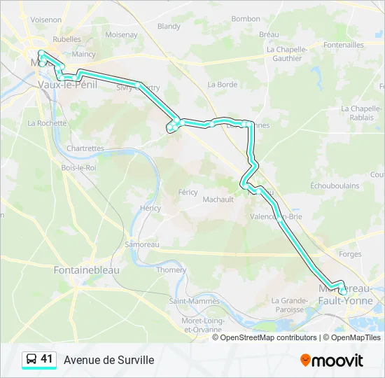 41 Bus Line Map