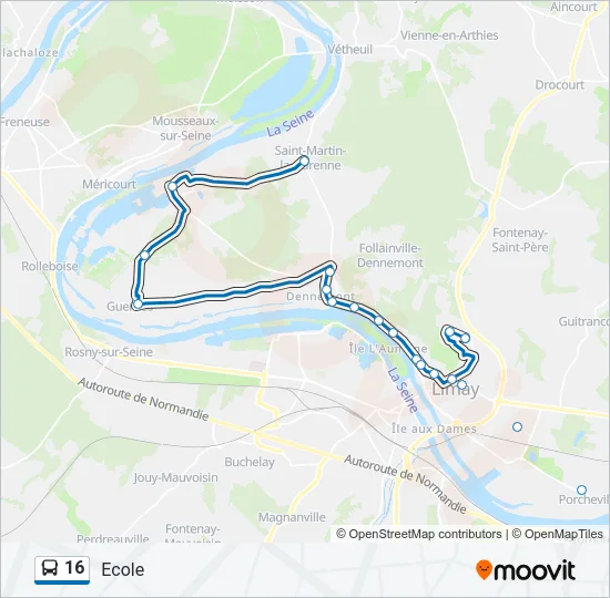16 Bus Line Map