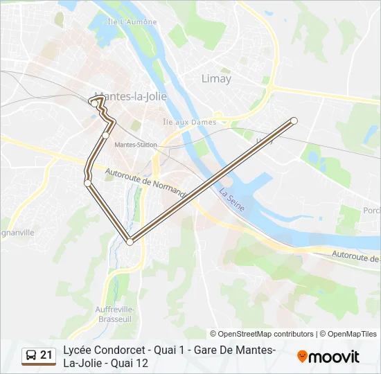 21 Bus Line Map