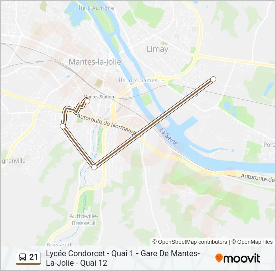 21 Bus Line Map