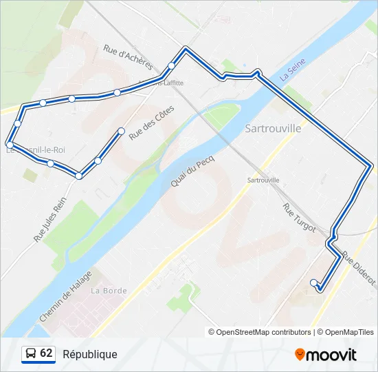 62 Bus Line Map