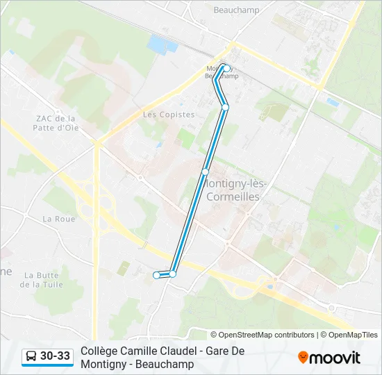 30-33 Bus Line Map