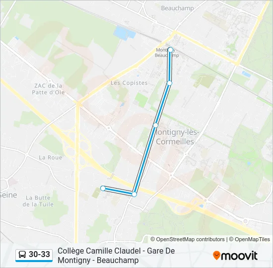 30-33 Bus Line Map