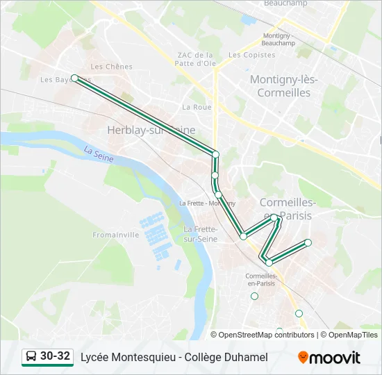 30-32 Bus Line Map