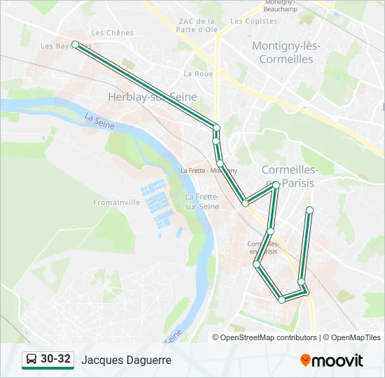 30-32 Bus Line Map