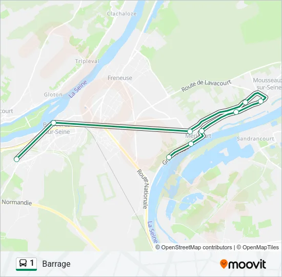 1 Bus Line Map