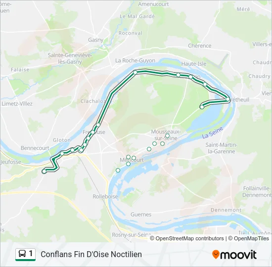 1 Bus Line Map