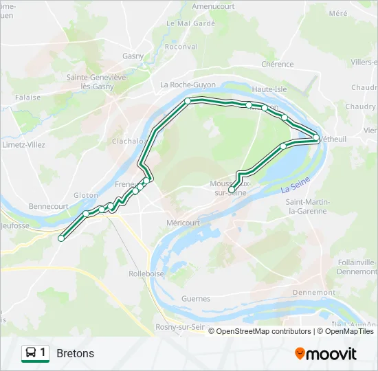 1 Bus Line Map
