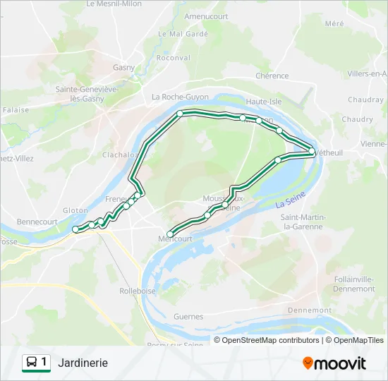 1 Bus Line Map