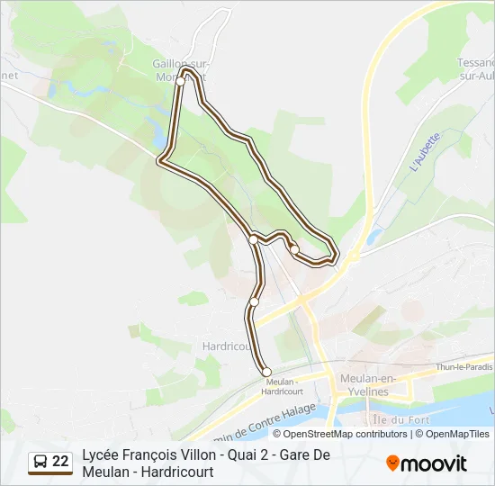 22 Bus Line Map