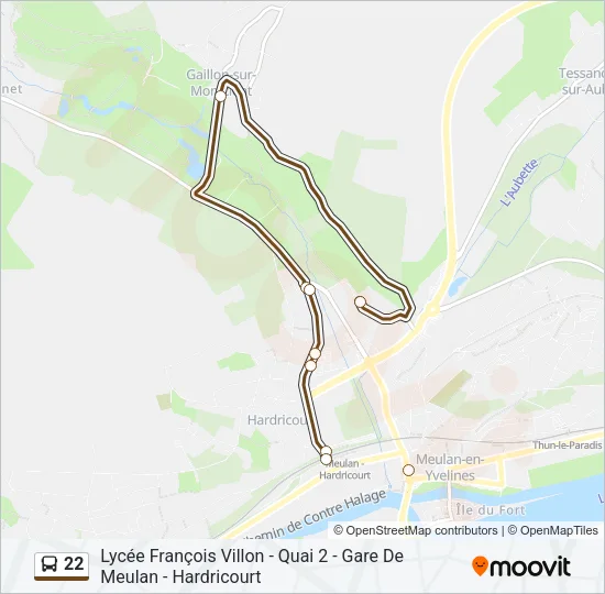 22 Bus Line Map
