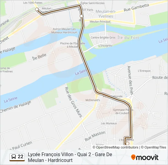 22 Bus Line Map