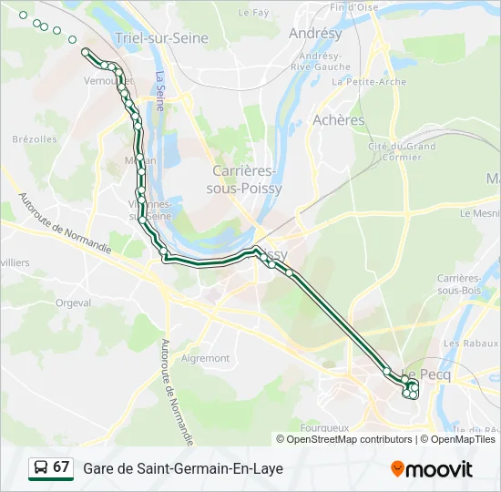 67 Bus Line Map