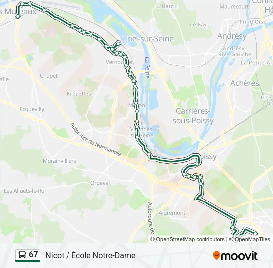 67 Bus Line Map