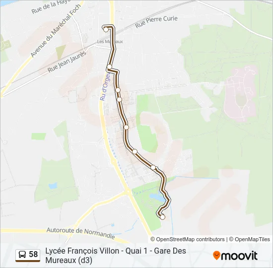 58 Bus Line Map
