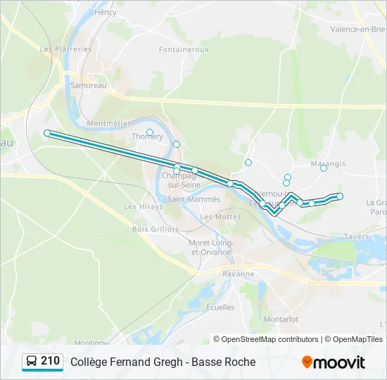 210 Bus Line Map
