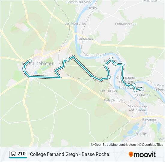 210 Bus Line Map