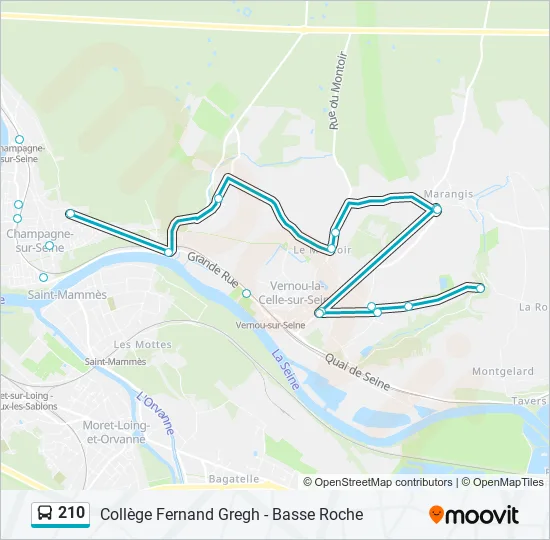 210 Bus Line Map