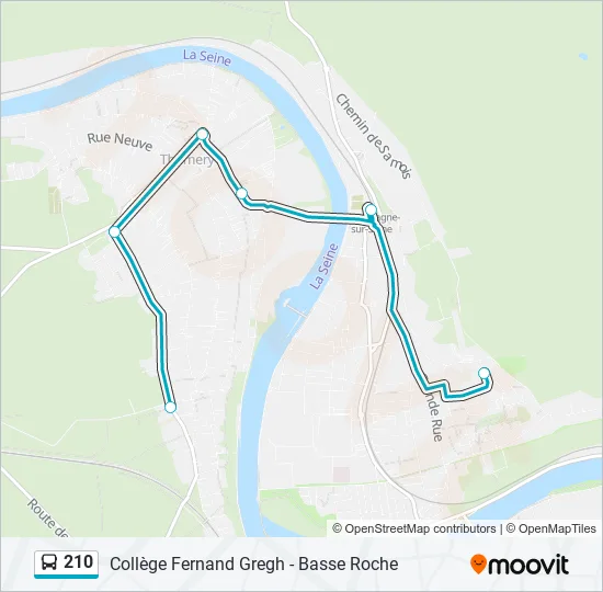 210 Bus Line Map