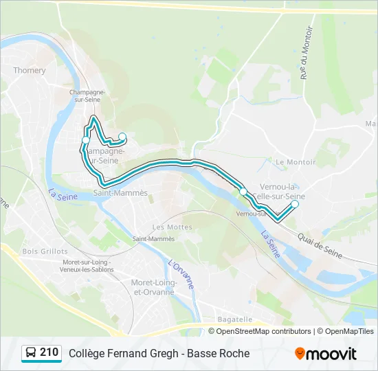 210 Bus Line Map