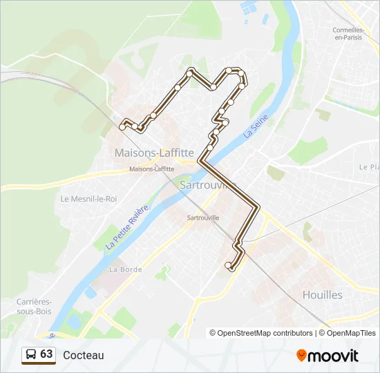 63 Bus Line Map