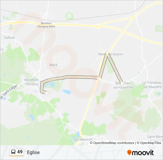 49 Bus Line Map