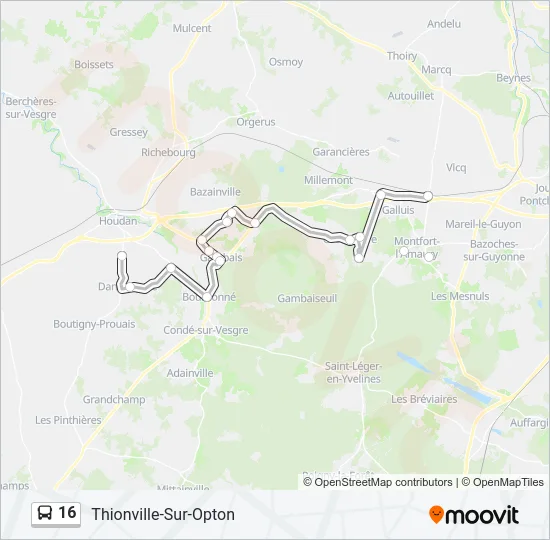 16 Bus Line Map