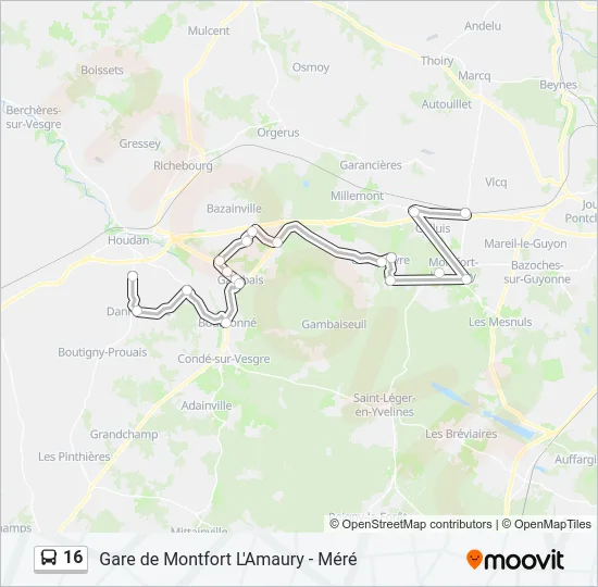 16 Bus Line Map
