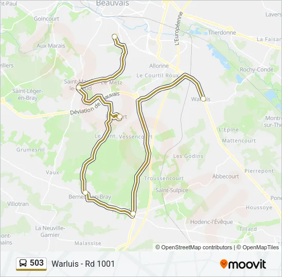 503 Bus Line Map