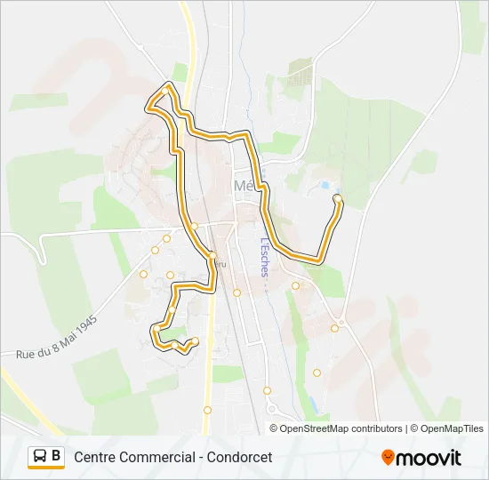 B Bus Line Map