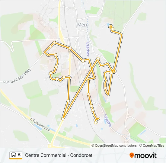 B Bus Line Map