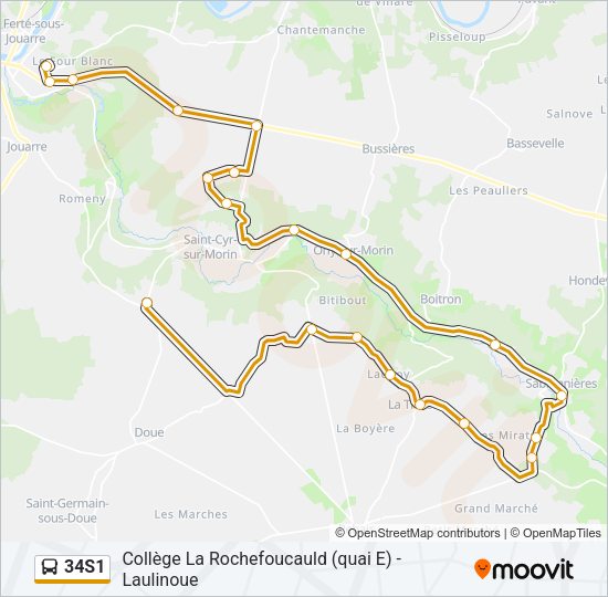 34S1 Bus Line Map