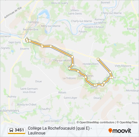 34S1 Bus Line Map