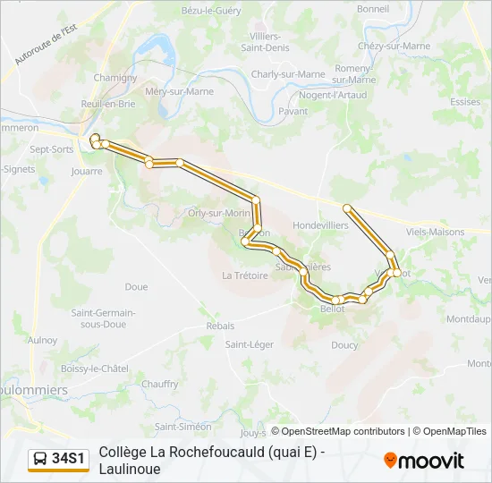 34S1 Bus Line Map