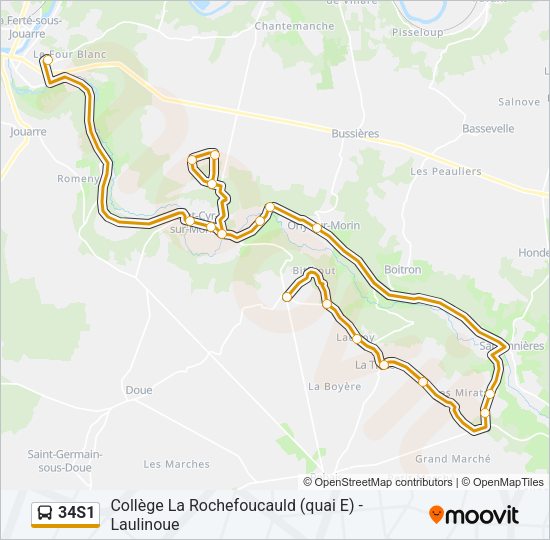 34S1 Bus Line Map